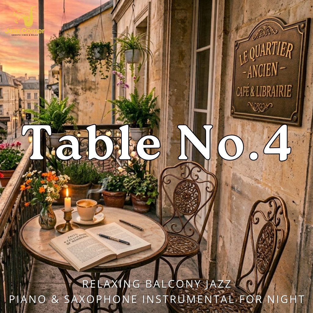 Table No 4 cozy coffee shop jazz album cover by Jazz Corner